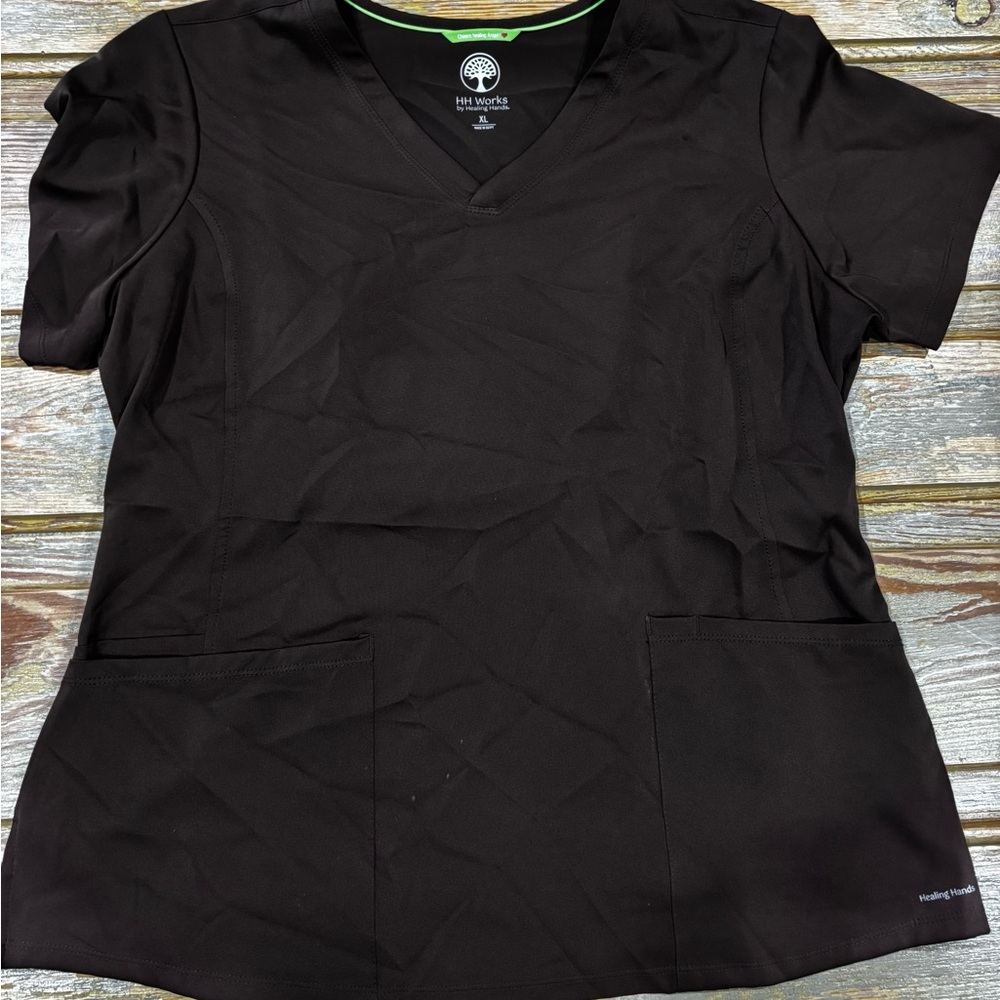 Healing Hands Dark Brown Women’s Scrub Set - Picture 2 of 4